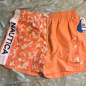 Brand new men’s swim trunks. Size XL , orange Nautica.